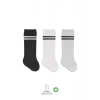 Bistyle Derby Dizaltı Çorap 3lü Bs40101 Siyah Ekru Gri Çemberli