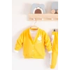 Cute Funny Desenli Kapişonlu Pamuklu 3lü Kız Bebek Takımı