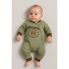 Persona Bear Nakışlı % 100 Pamuk Erkek Bebek Tulum