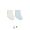 Puan Derby Penye Soket Çorap 2li  Mavi Ekru