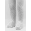 Tekli Ekose Kabartma Penye Külotlu Çorap Bs50105 Beyaz