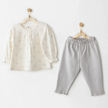 Andywawa Ac26253 Baby Bow Bliss 2li Takım Ekru