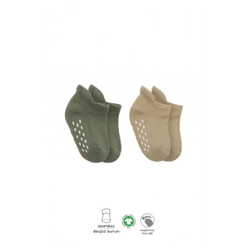 Bistyle 2li Altı Havlu Sneakers Kaymaz Çorap 20501 Nil Bej