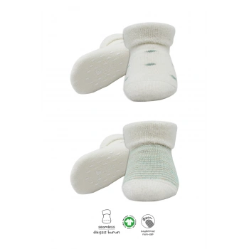 Bistyle 2li Havlu Soket Kaymaz Çorap 10504 Nil Ekru