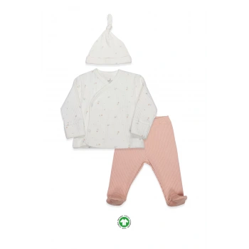 Bistyle Bloom White 3lü Zıbın Takım 13112 Ekru Gül Kurusu