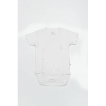 Bistyle Organik Natural Basic Style Kruvaze Yarım Kol Body Bs17101 Beyaz