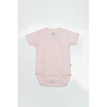 Bistyle Organik Natural Basic Style Kruvaze Yarım Kol Body Bs17101 Pembe