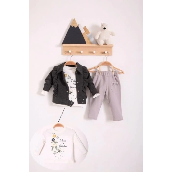 Fırfır Detaylı 3 Lü Kız Bebek Takım