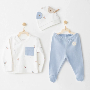 Hat Set Rainbow 3lü Zıbın Takım Blue