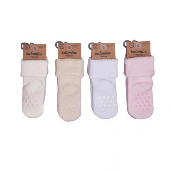 Katamino Beru Katlamalı Absli Kız Bebek Havlu Soket Çorap K42260 Asorti