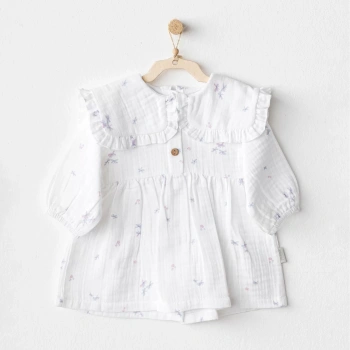 Magical Butterfly Müslin Bebek Elbise White