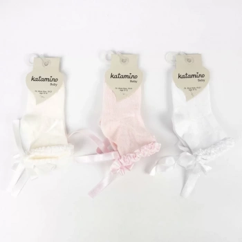 Oben Aks Kız Bebek Soket Çorap K48019 Asorti