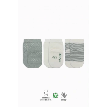 Puanlı Kaymaz Penye Soket Çorap 3lü Bs10108 Nil