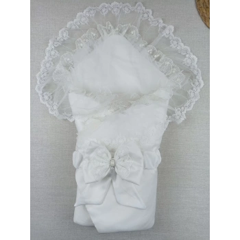 Yenidoğan İpek Pamuklu İnci Lüks Kundak Bebek Battaniyesi Ekru