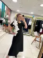 SİYAH GÜLLÜ ELBİSE