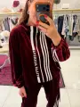 BORDO KADİFE İKİLİ SET