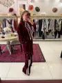 BORDO KADİFE İKİLİ SET