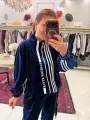 LACİVERT KADİFE İKİLİ SET