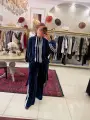 LACİVERT KADİFE İKİLİ SET