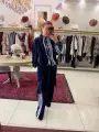 LACİVERT KADİFE İKİLİ SET