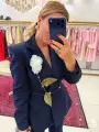 LACİVERT YAPRAK DETAY TAKIM