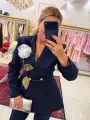 LACİVERT YAPRAK DETAY TAKIM