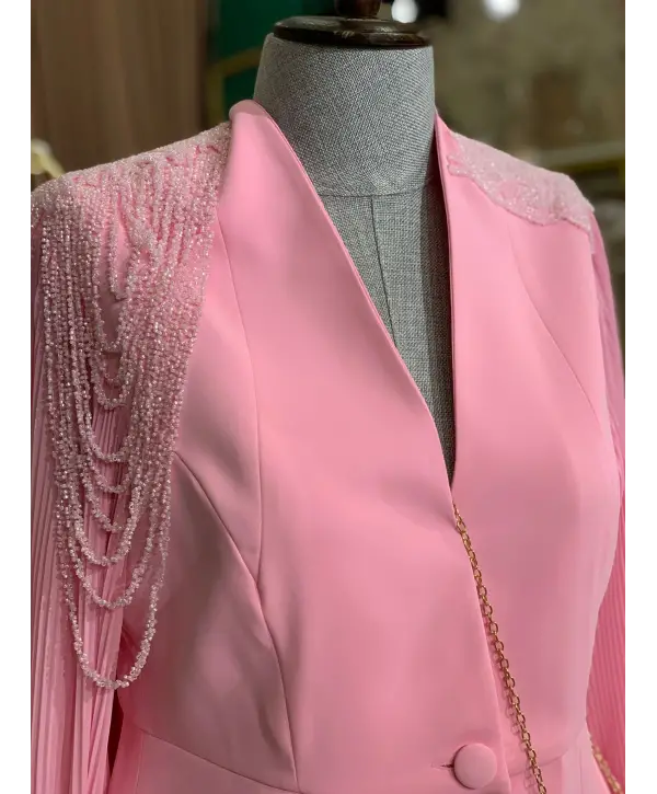 PEMBE TAŞ DETAYLI TAKIM