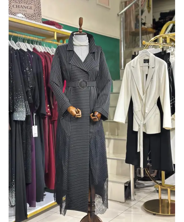 TÜL DETAYLI ELBİSE