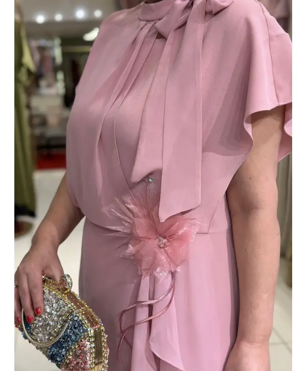 FUŞYA GÜL DETAY ELBİSE