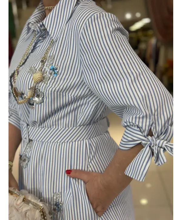 BEYAZ MAVİLİ ELBİSE