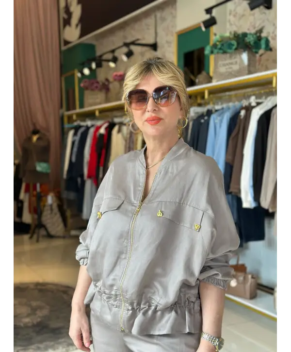 GRİ GOLD DETAY TAKIM