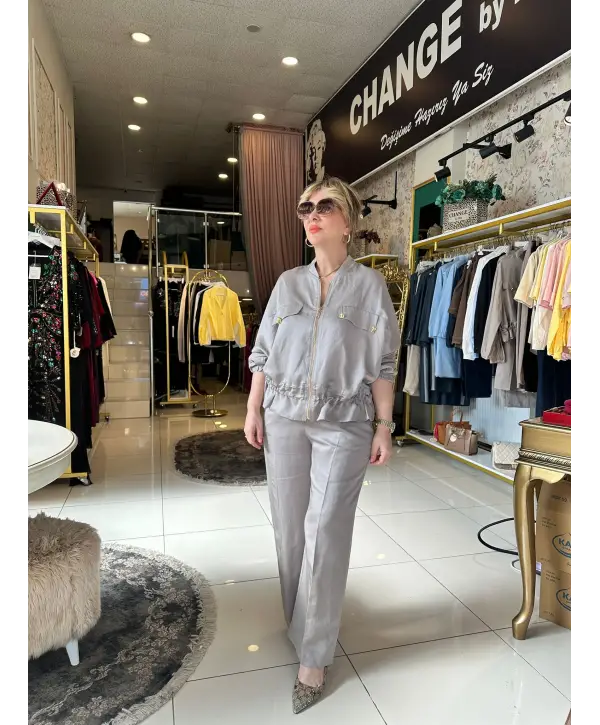 GRİ GOLD DETAY TAKIM