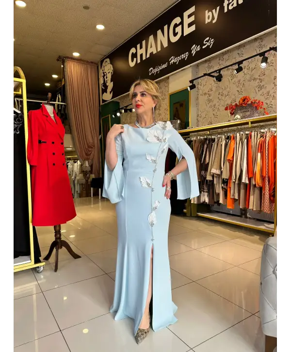 MAVİ ÇİÇEKLİ EBİSE