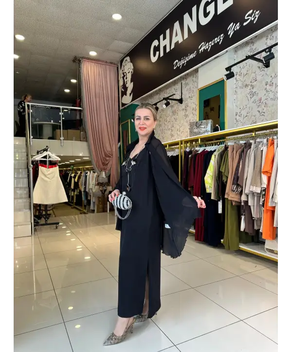 SİYAH ELBİSE TAKIM