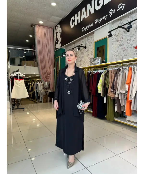 SİYAH ELBİSE TAKIM