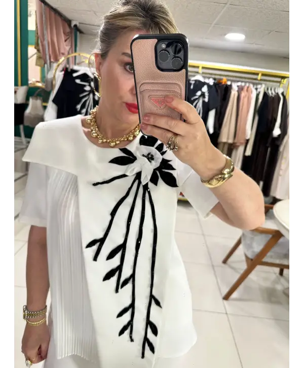 BEYAZ TAŞ İŞLEMELİ TAKIM