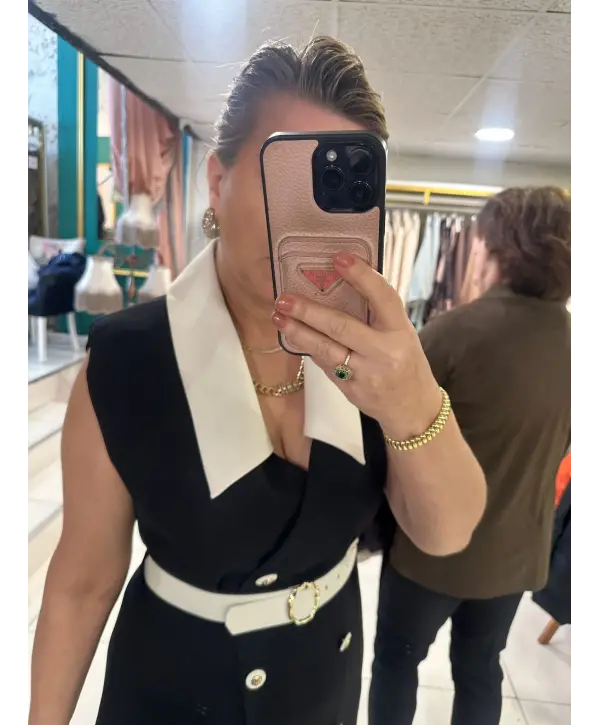 SİYAH BEYAZ ELBİSE