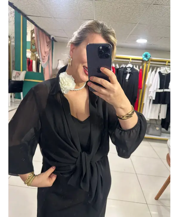 SİYAH ELBİSE GÖMLEK TAKIM