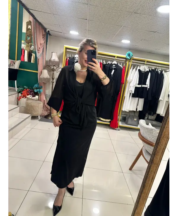 SİYAH ELBİSE GÖMLEK TAKIM