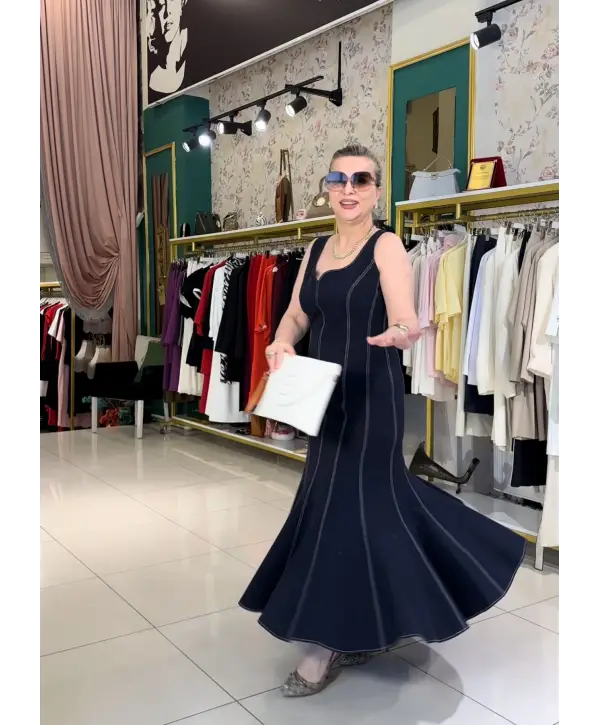 LACİVERT ELBİSE