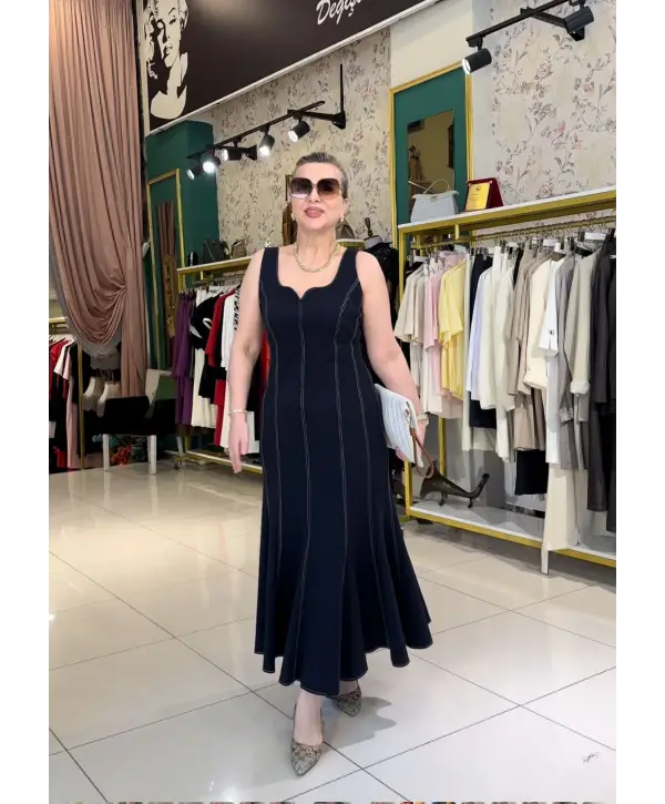LACİVERT ELBİSE