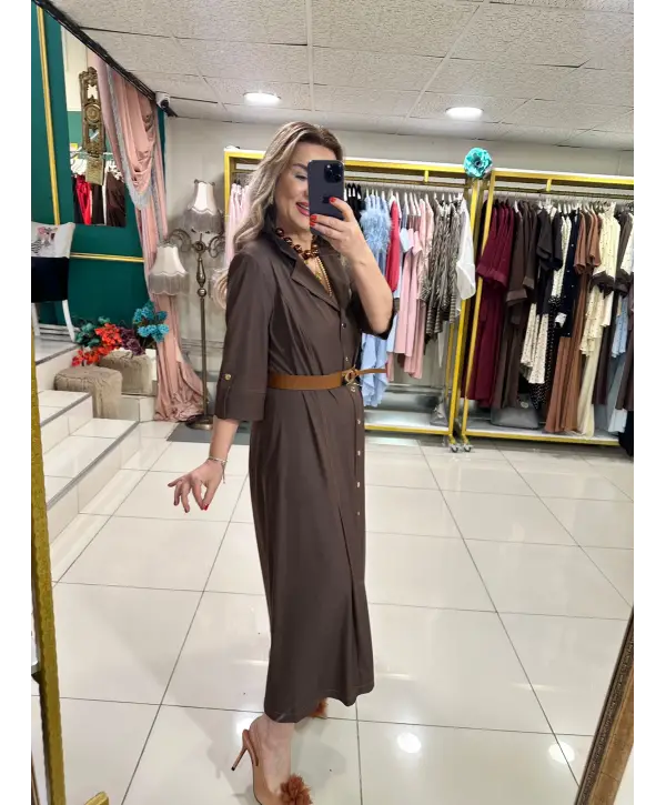 KAHVERENGİ ELBİSE