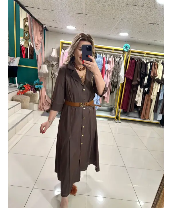 KAHVERENGİ ELBİSE