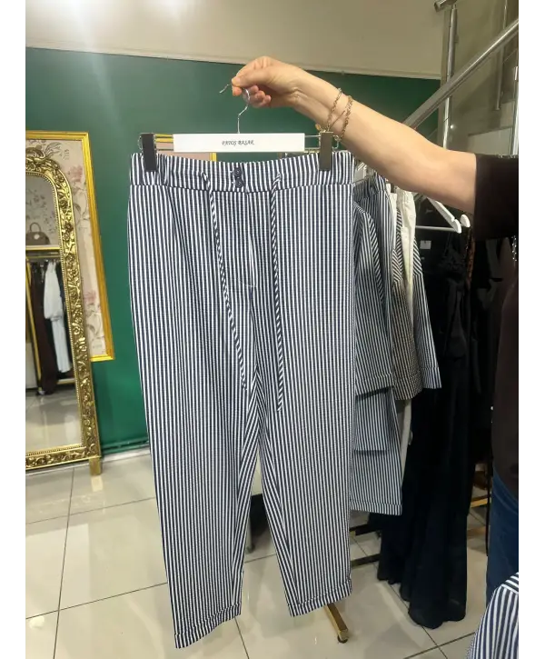 LACİVERT ÇİZGİLİ İKİLİ TAKIM