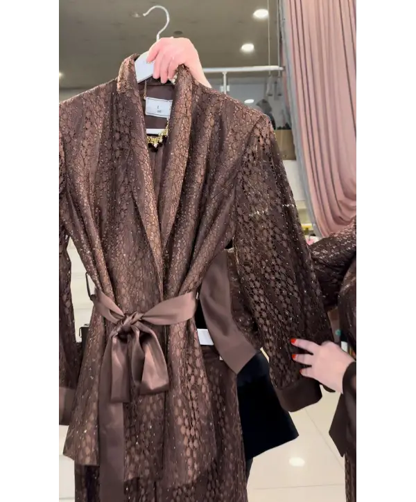 KAHVE SİMLİ DANTEL TAKIM