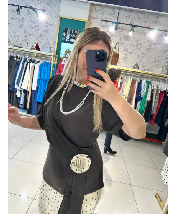 PUANTİYE ETEKLİ KAHVE 2Lİ SET