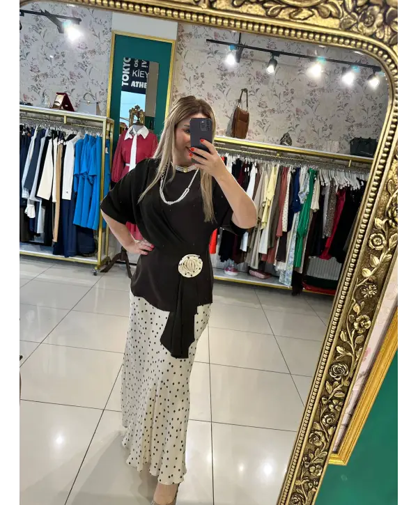 PUANTİYE ETEKLİ KAHVE 2Lİ SET