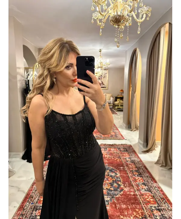 SİYAH ABİYE ELBİSE