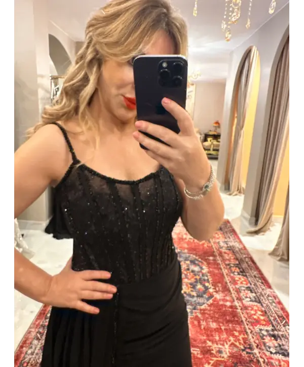 SİYAH ABİYE ELBİSE