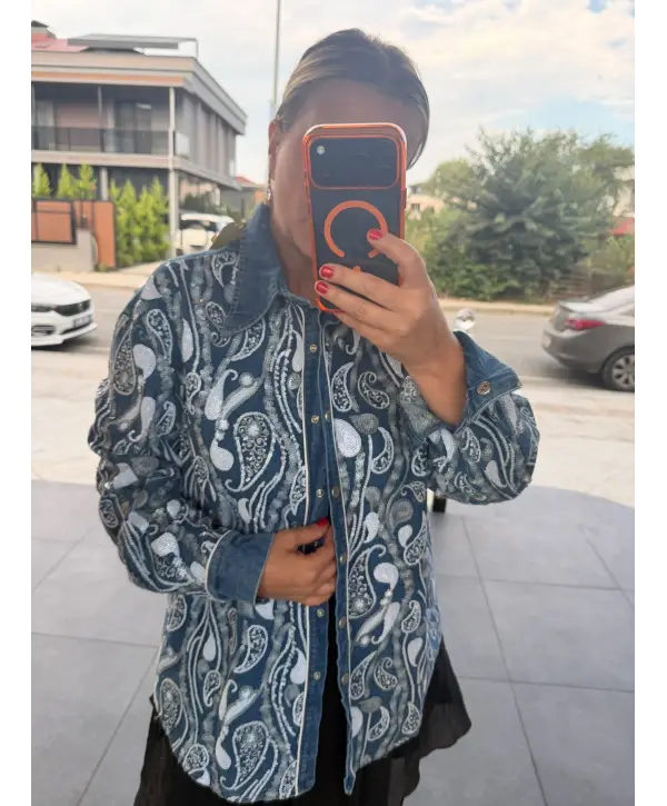 DESENLİ KOT GÖMLEK